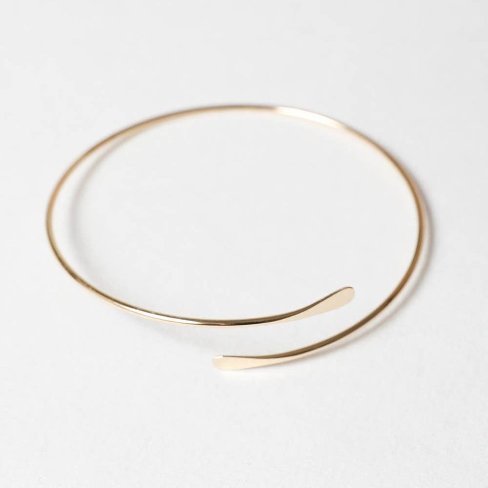 Dainty Cuff/Bangle--Gold Bracelet Delicate Jewelry Valentines Gift - Picture 1 of 1